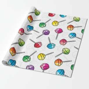 Farbiges Lollipopmuster Geschenkpapier