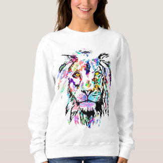Farbiges Löwenkopfportrait - LöwenSweatshirt Sweatshirt