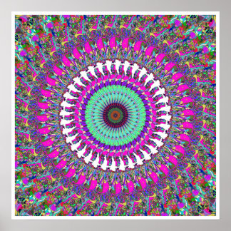 Farbiges Mandala der Symmetrie Poster