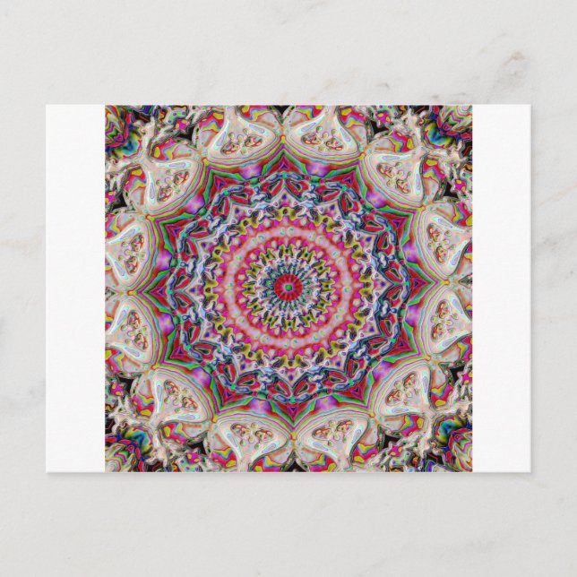 Farbiges Mandala Postkarte (Vorderseite)