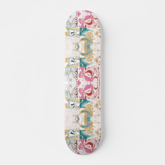 Farbiges Marmormuster Skateboard (Vorne)