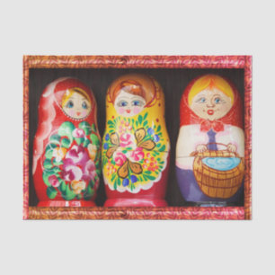 Farbiges Matryoshka-Puppenpapier Seidenpapier