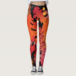Farbiges Meadley von Blätter Leggings