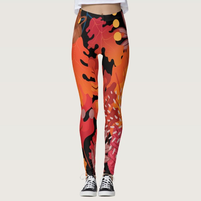 Farbiges Meadley von Blätter Leggings (Vorderseite)