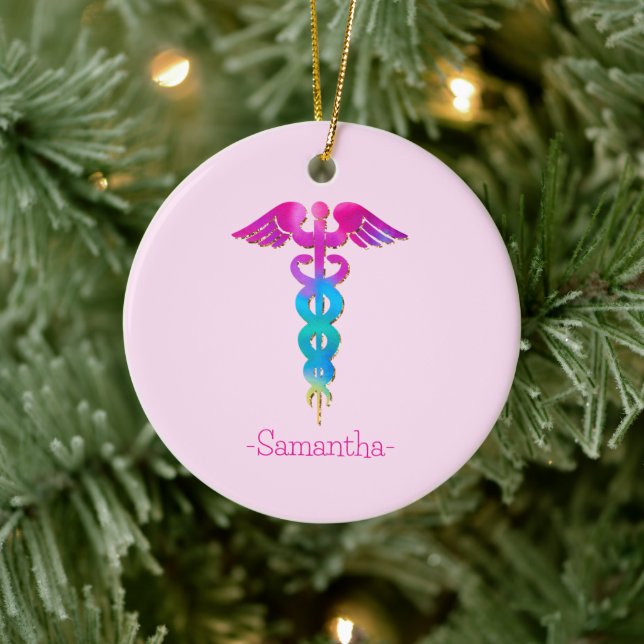 Farbiges medizinisches Zeichen Keramik Ornament (Baum)