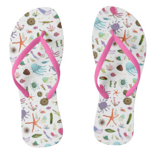 Farbiges Meeresleben Flip Flops