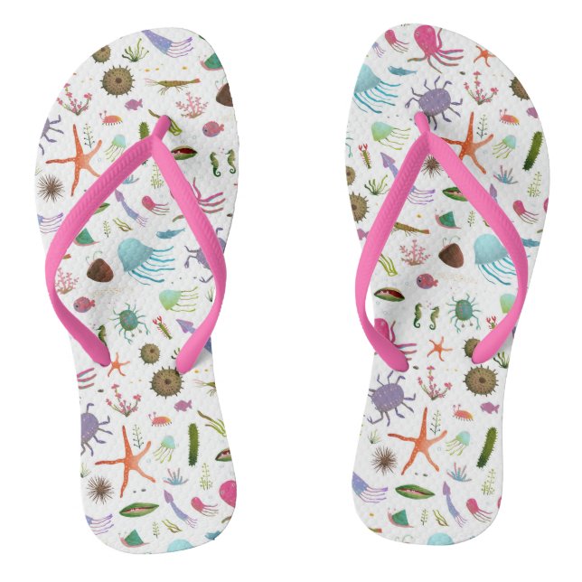 Farbiges Meeresleben Flip Flops (Fußbett)