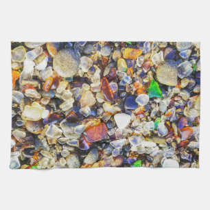 Farbiges Meerglas Geschirrtuch