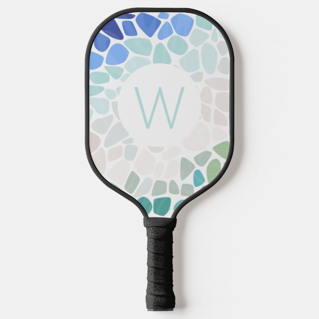Farbiges Meerglas Pickleball Schläger (Vorderseite)