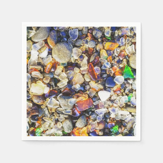 Farbiges Meerglas Serviette (Vorderseite)