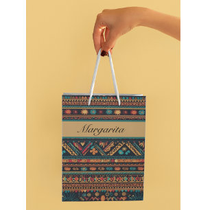 Farbiges mexikanisches Muster Mittlere Geschenktüte