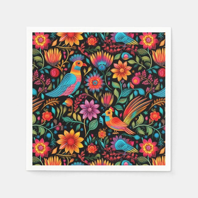 Farbiges mexikanisches Muster Serviette (Vorderseite)