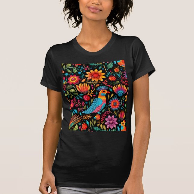 Farbiges mexikanisches Muster T-Shirt (Vorderseite)