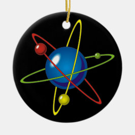 Farbiges Modell des Atom Keramik Ornament