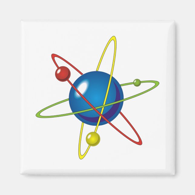 Farbiges Modell des Atom Magnet (Vorne)