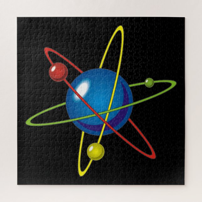 Farbiges Modell des Atom Puzzle (Vertikal)