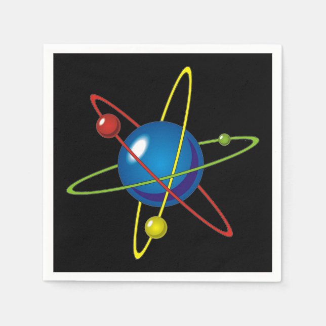 Farbiges Modell des Atom Serviette (Vorderseite)