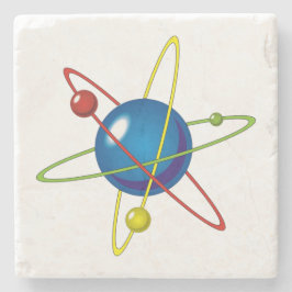 Farbiges Modell des Atom Steinuntersetzer