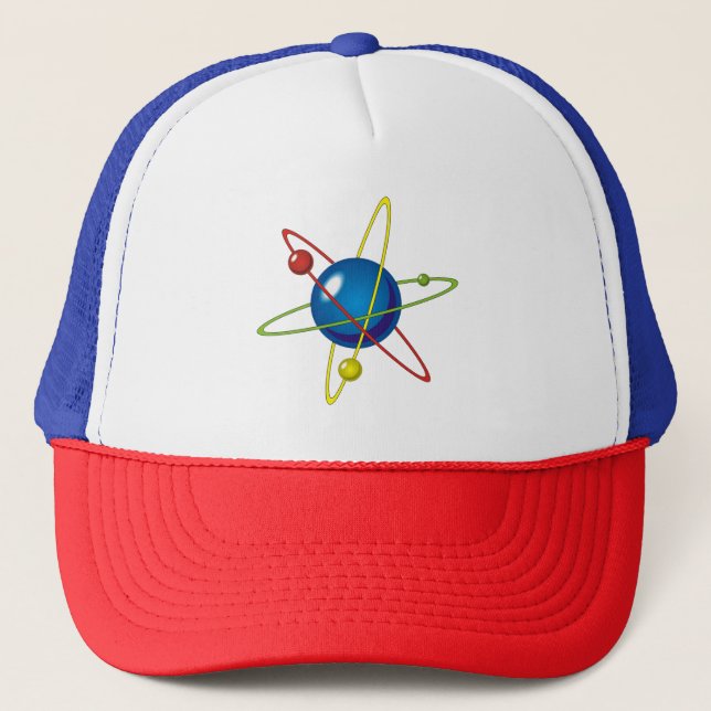 Farbiges Modell des Atom Truckerkappe (Vorderseite)
