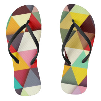 Farbiges modernes Dreieck-Muster Flip Flops