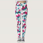 Farbiges modernes geometrisches Abstraktes Muster Leggings<br><div class="desc">Moderne,  grafische und einzigartige Leggings mit Holzkohle,  Weiß,  Grau,  aquamarin und magenta geometrisch abstrakten Mustern.</div>