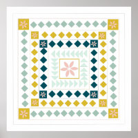 Farbiges modernes geometrisches Medallion Art Desi