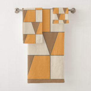 Farbiges modernes geometrisches Muster Badhandtuch Set