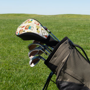 Farbiges modernes geometrisches Muster Golf Headcover