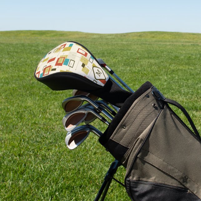 Farbiges modernes geometrisches Muster Golf Headcover (In SItu)