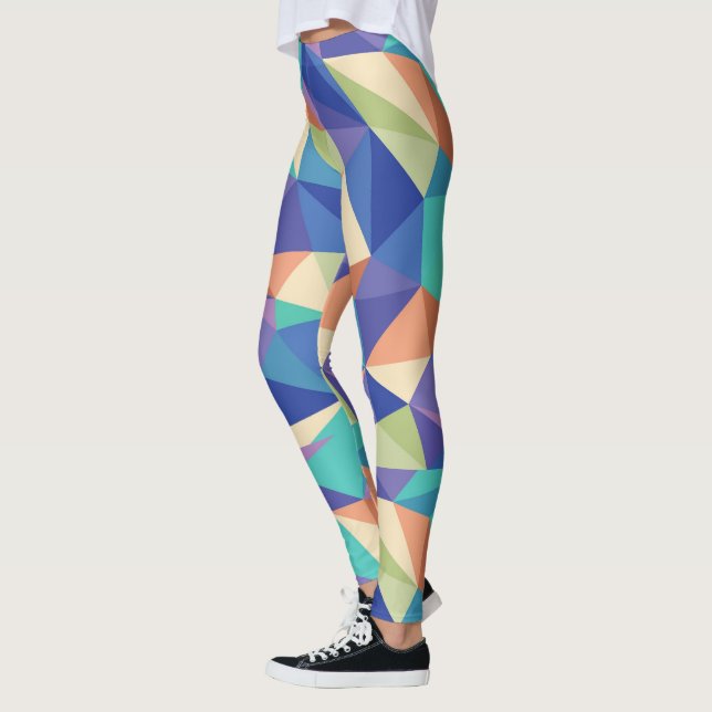 Farbiges modernes geometrisches Muster Leggings (Links)