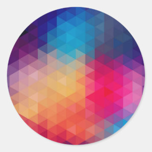 Farbiges modernes geometrisches Muster Runder Aufkleber