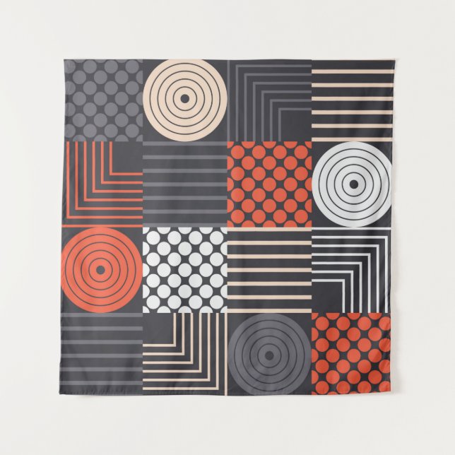 Farbiges modernes geometrisches nahtloses Muster Wandteppich (Vorderseite)