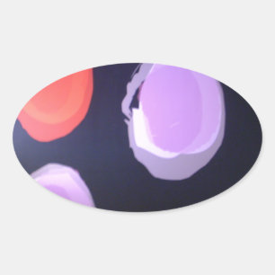 Farbiges modernes Muster Punkte Kunst Druck Ovaler Aufkleber