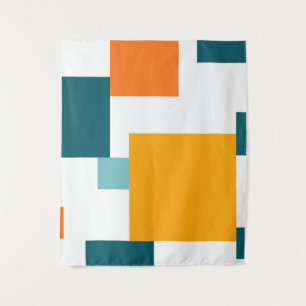 Farbiges, modernes, spielerisches geometrisches Mu Wandteppich