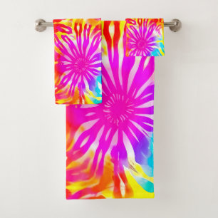 FARBIGES MODERNES WEB INSPIRED DESIGN TIE-DYE BADHANDTUCH SET