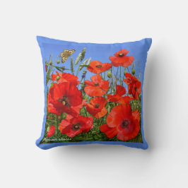 Farbiges Mohnfeld Kissen