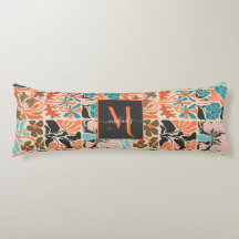 Farbiges Monogram Script Retro Blumenmuster