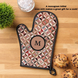 Farbiges Monogramm, erstes Muster, Quilt-Muster Ofenhandschuh