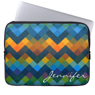 Farbiges Mosaik Diamond Geometric Muster #17 Laptopschutzhülle