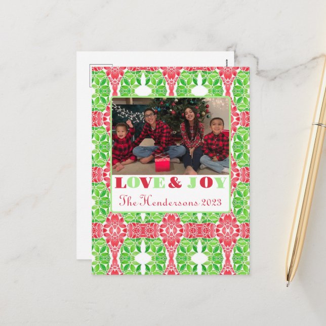 Farbiges Mosaik-Foto Postkarte (Vorderseite/Rückseite Beispiel)