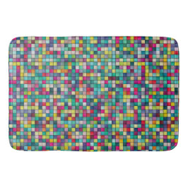 Farbiges Mosaik, geometrisches Quadrat-Muster Badematte