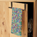 Farbiges Mosaik, geometrisches Quadrat-Muster Geschirrtuch<br><div class="desc">Farbiges Mosaik mit kleinen Quadraten in einem nahtlosen geometrischen Muster.</div>
