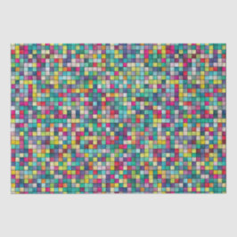 Farbiges Mosaik, geometrisches Quadrat-Muster Seidenpapier