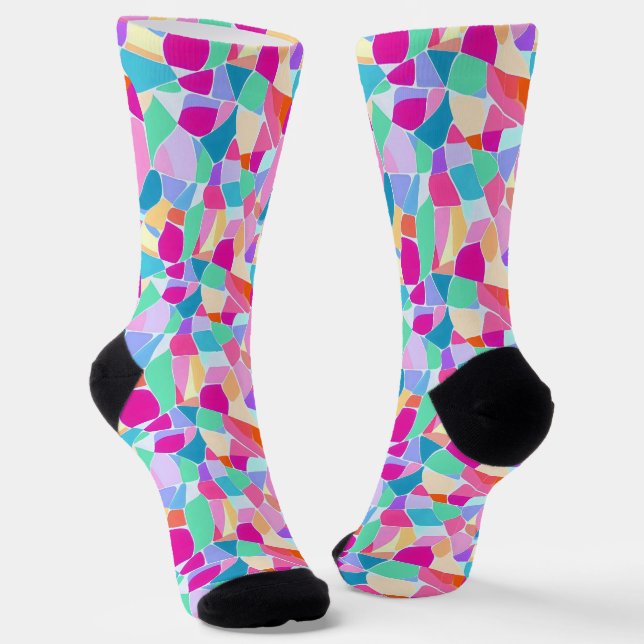 Farbiges Mosaikfarbenmuster Socken (Gewinkelt)