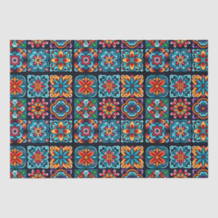 Farbiges Mosaikfliesen mit Blume Seidenpapier
