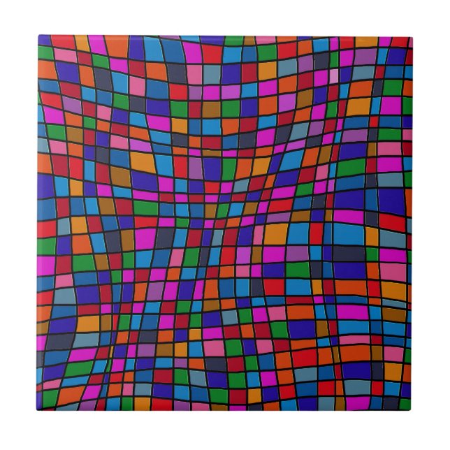 Farbiges Mosaikfliesen-Muster Fliese (Vorderseite)