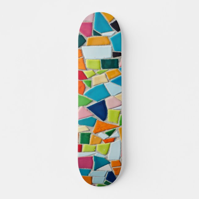 Farbiges Mosaikfliesen-Muster Skateboard (Vorne)