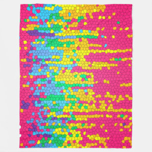 Farbiges Mosaikmuster Fleecedecke