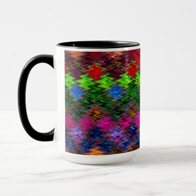 Farbiges Mosaikwellenmuster #2 Tasse (Links)