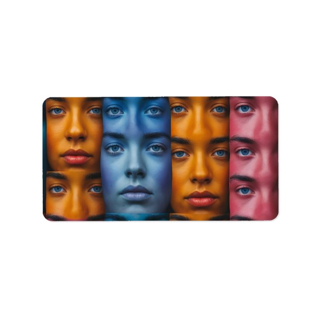 Farbiges Muster Adressaufkleber (Vorne)